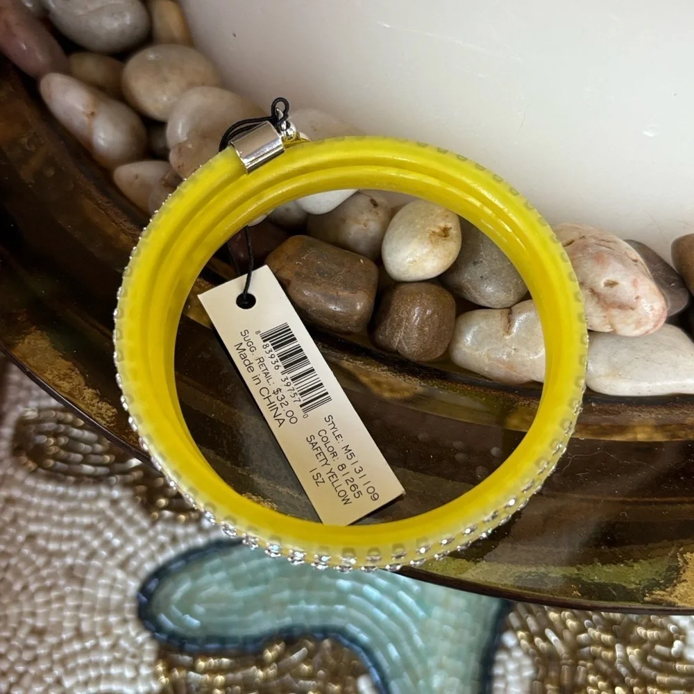 Brand New Marc by Marc Jacobs Slinky Safety Yellow Zirconia Bling Wrap Bracelet
